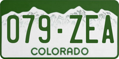CO license plate 079ZEA