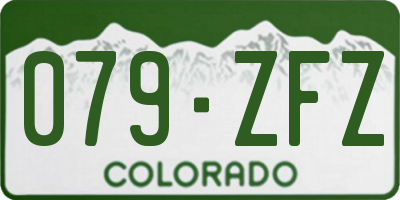 CO license plate 079ZFZ