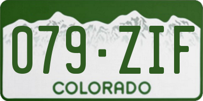 CO license plate 079ZIF