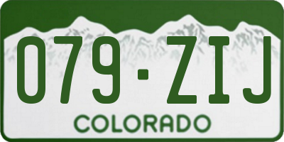 CO license plate 079ZIJ