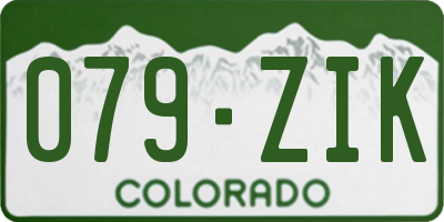CO license plate 079ZIK