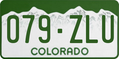 CO license plate 079ZLU