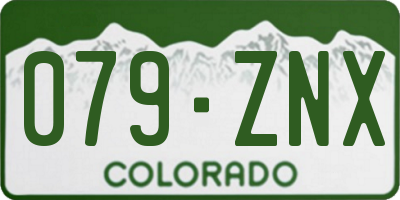CO license plate 079ZNX