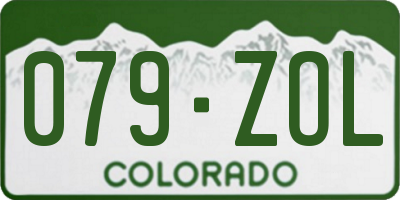 CO license plate 079ZOL
