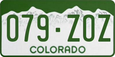 CO license plate 079ZOZ