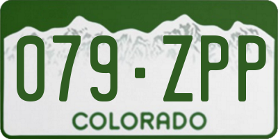 CO license plate 079ZPP