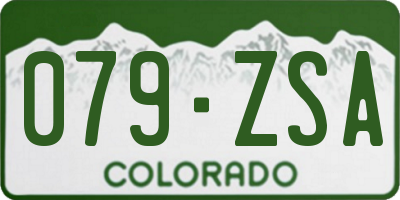 CO license plate 079ZSA