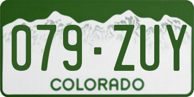 CO license plate 079ZUY
