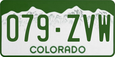 CO license plate 079ZVW