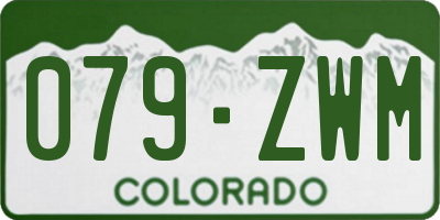 CO license plate 079ZWM