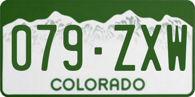 CO license plate 079ZXW