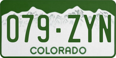 CO license plate 079ZYN