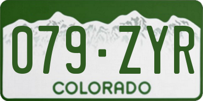 CO license plate 079ZYR