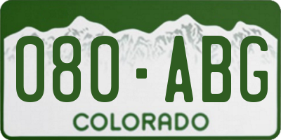 CO license plate 080ABG
