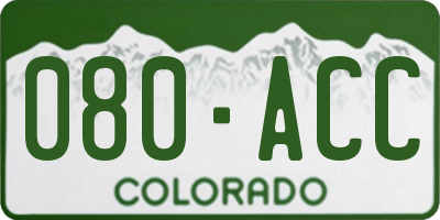 CO license plate 080ACC