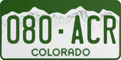 CO license plate 080ACR