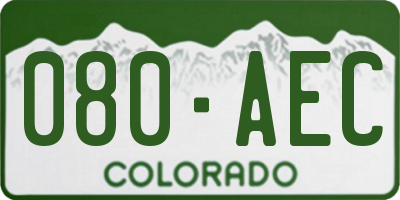 CO license plate 080AEC