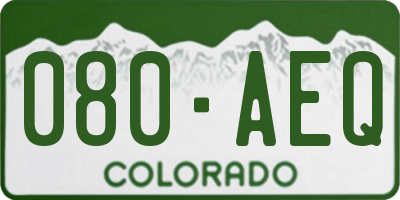 CO license plate 080AEQ