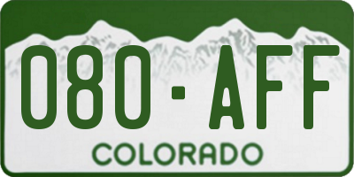 CO license plate 080AFF