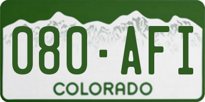 CO license plate 080AFI