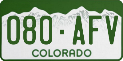 CO license plate 080AFV