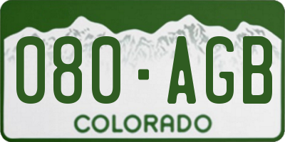 CO license plate 080AGB