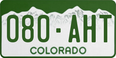 CO license plate 080AHT