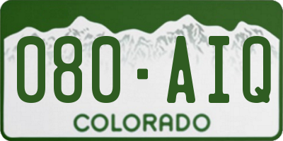 CO license plate 080AIQ