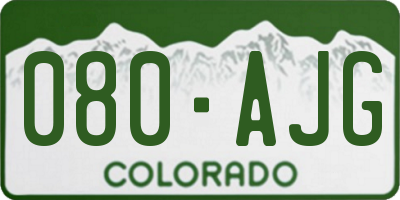 CO license plate 080AJG