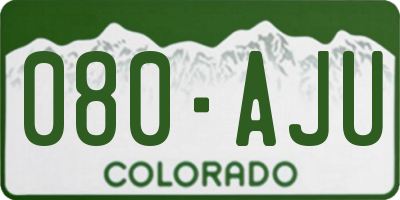 CO license plate 080AJU