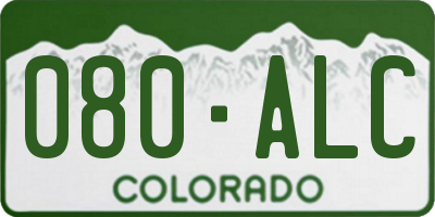 CO license plate 080ALC