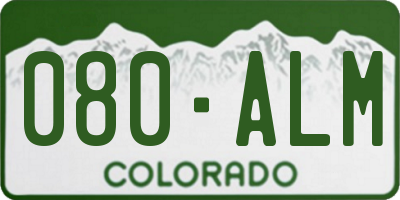 CO license plate 080ALM