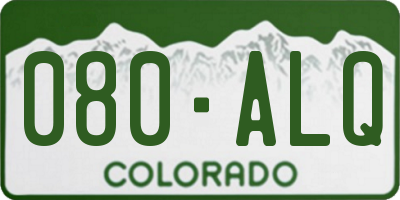 CO license plate 080ALQ
