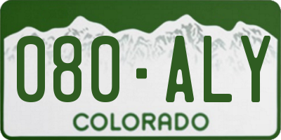 CO license plate 080ALY