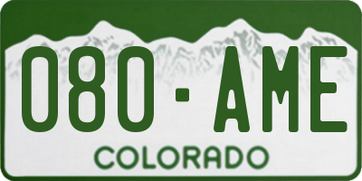CO license plate 080AME