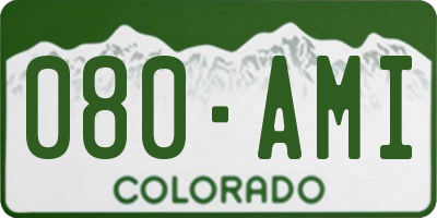 CO license plate 080AMI