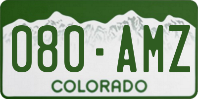 CO license plate 080AMZ