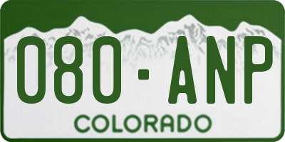 CO license plate 080ANP
