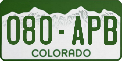 CO license plate 080APB