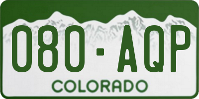CO license plate 080AQP