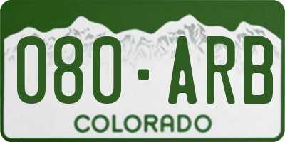 CO license plate 080ARB