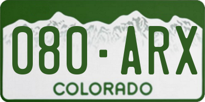 CO license plate 080ARX