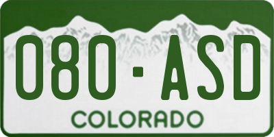 CO license plate 080ASD