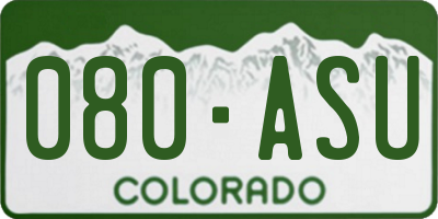 CO license plate 080ASU
