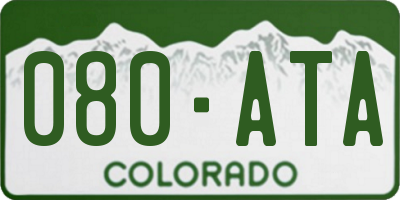 CO license plate 080ATA