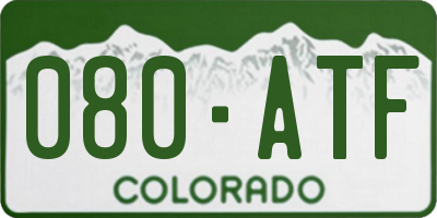 CO license plate 080ATF