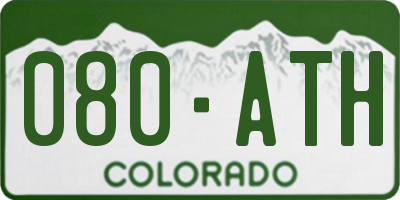 CO license plate 080ATH