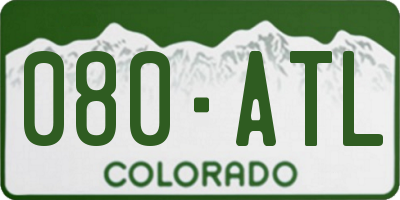 CO license plate 080ATL