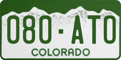CO license plate 080ATO