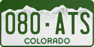 CO license plate 080ATS